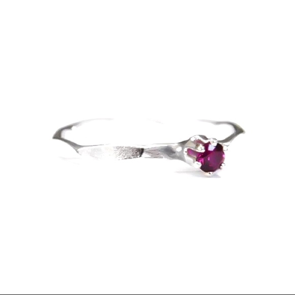 (2-15) 925 Sterling Silver Genuine 3mm Pink Ruby Gemstone Faceted Solitaire Ring - Picture 4 of 9
